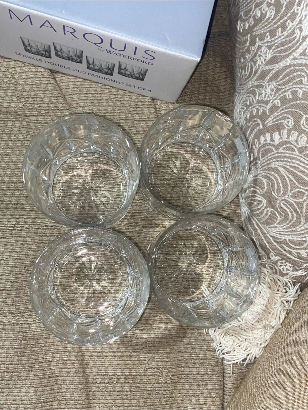 🤍NWT Marquis by Waterford Sparkle Double Old Fashioned Crystal Glasses -4